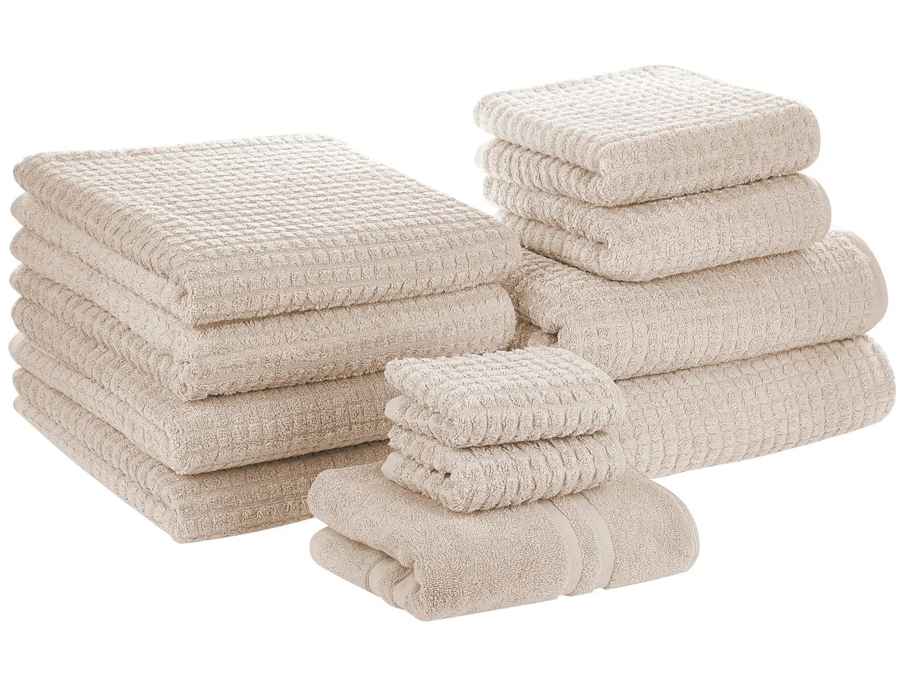 SoftNest™ – Set van 11 Katoenen Handdoeken (Beige)