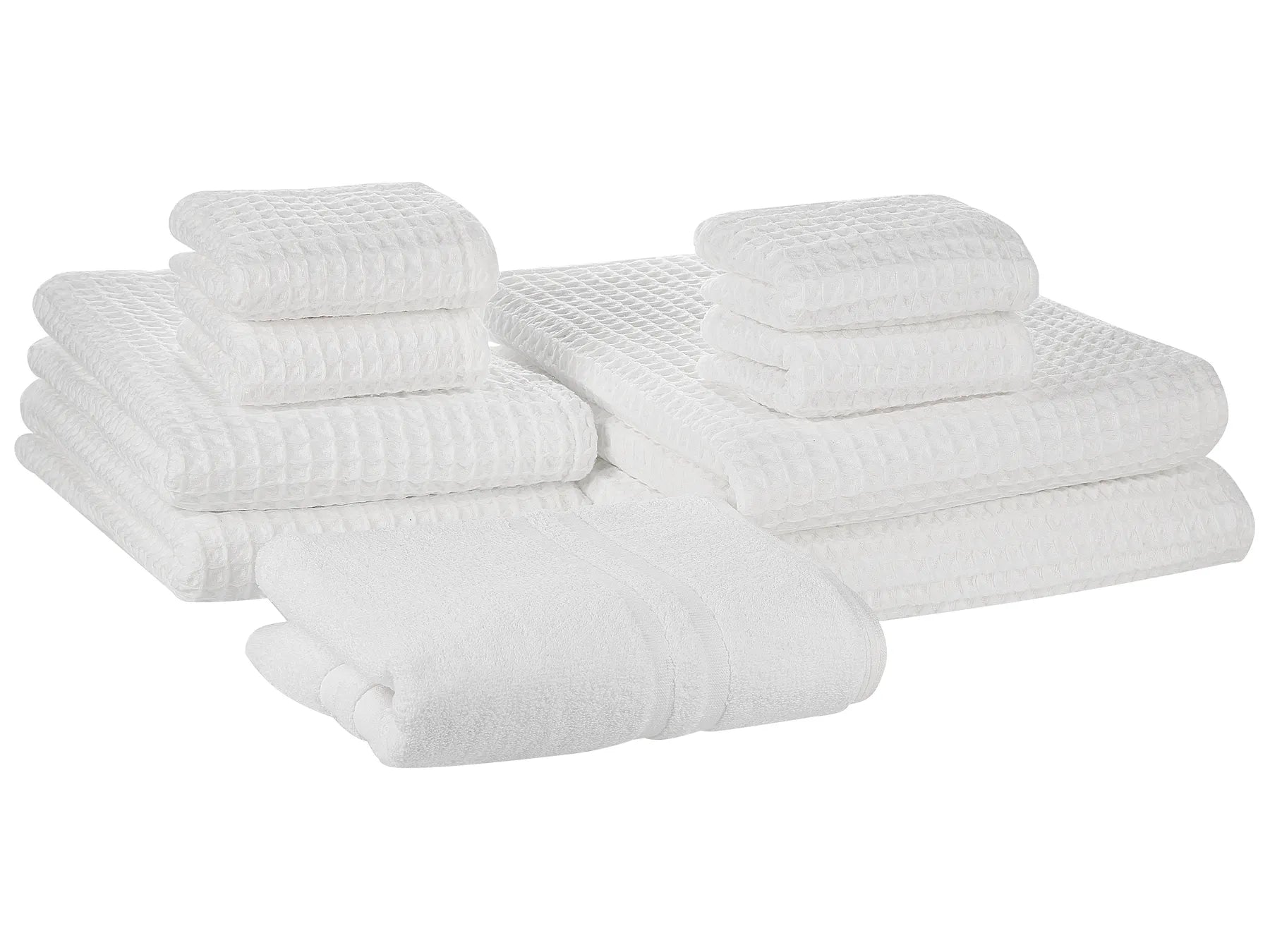 PureNest™ – Set van 9 Katoenen Handdoeken (Wit)