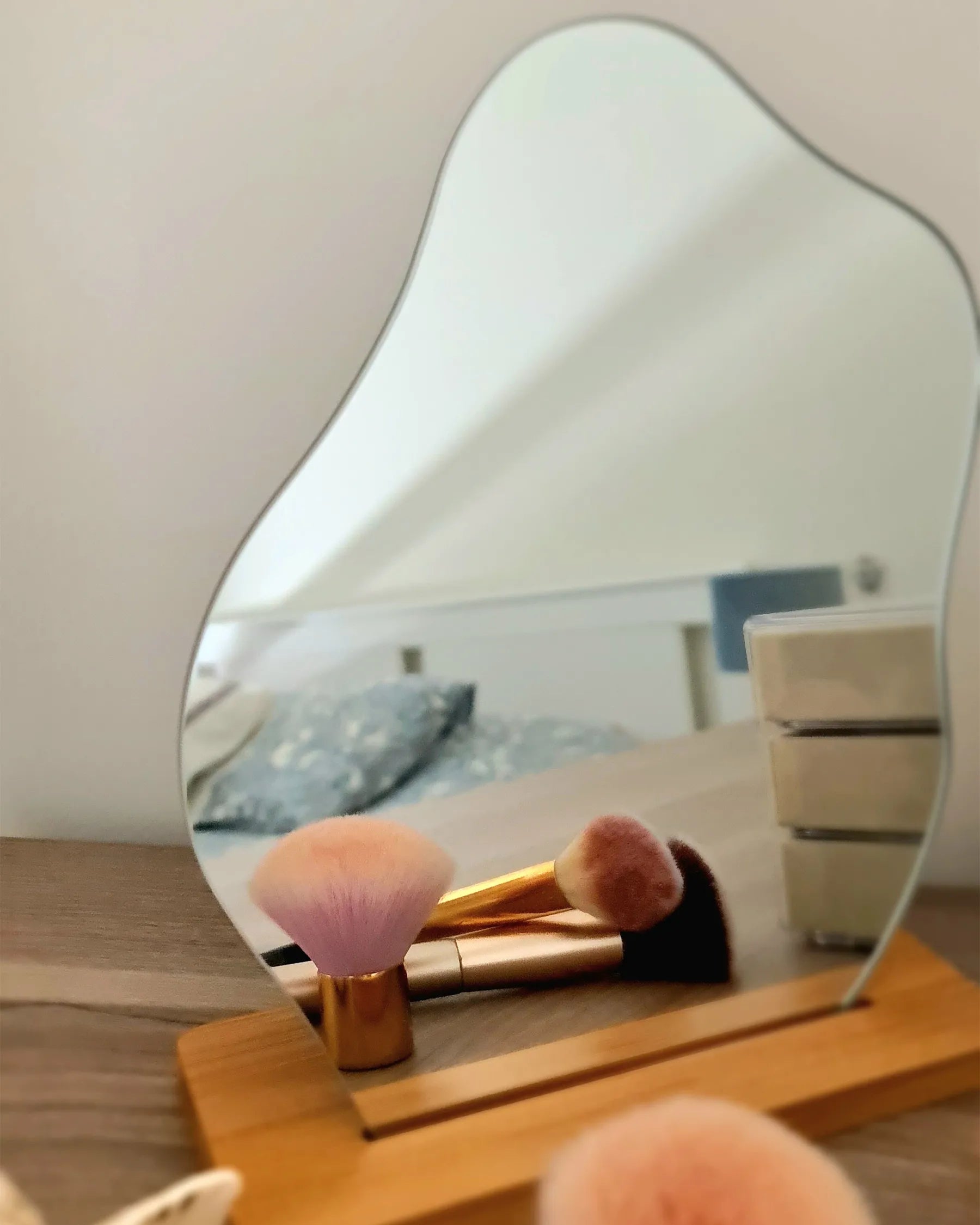 Bambué™ – Staande Spiegel Bamboe (19x22 cm, Lichtbruin)