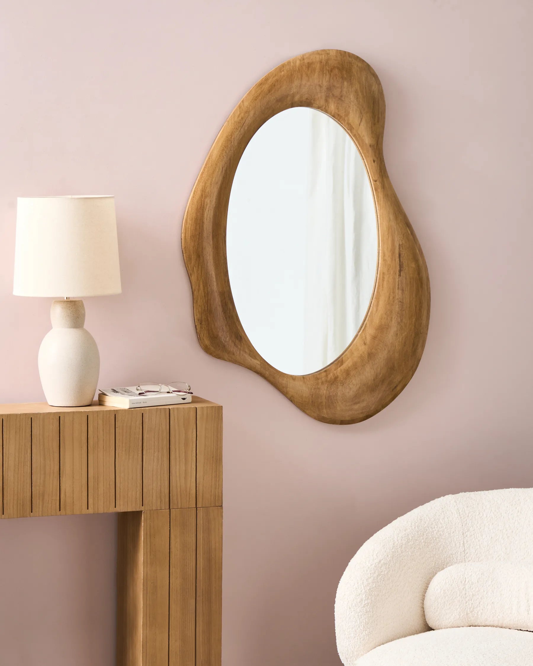 Rustora™ – Wandspiegel Hout (68x100 cm, Bruin)
