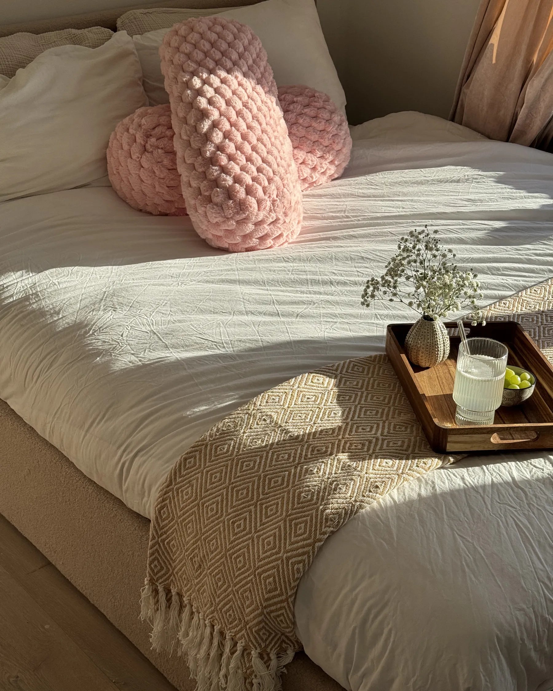 Sierkussen CushioLush™ – Nepbont 22 x 60 cm – Effenkleurig Roze