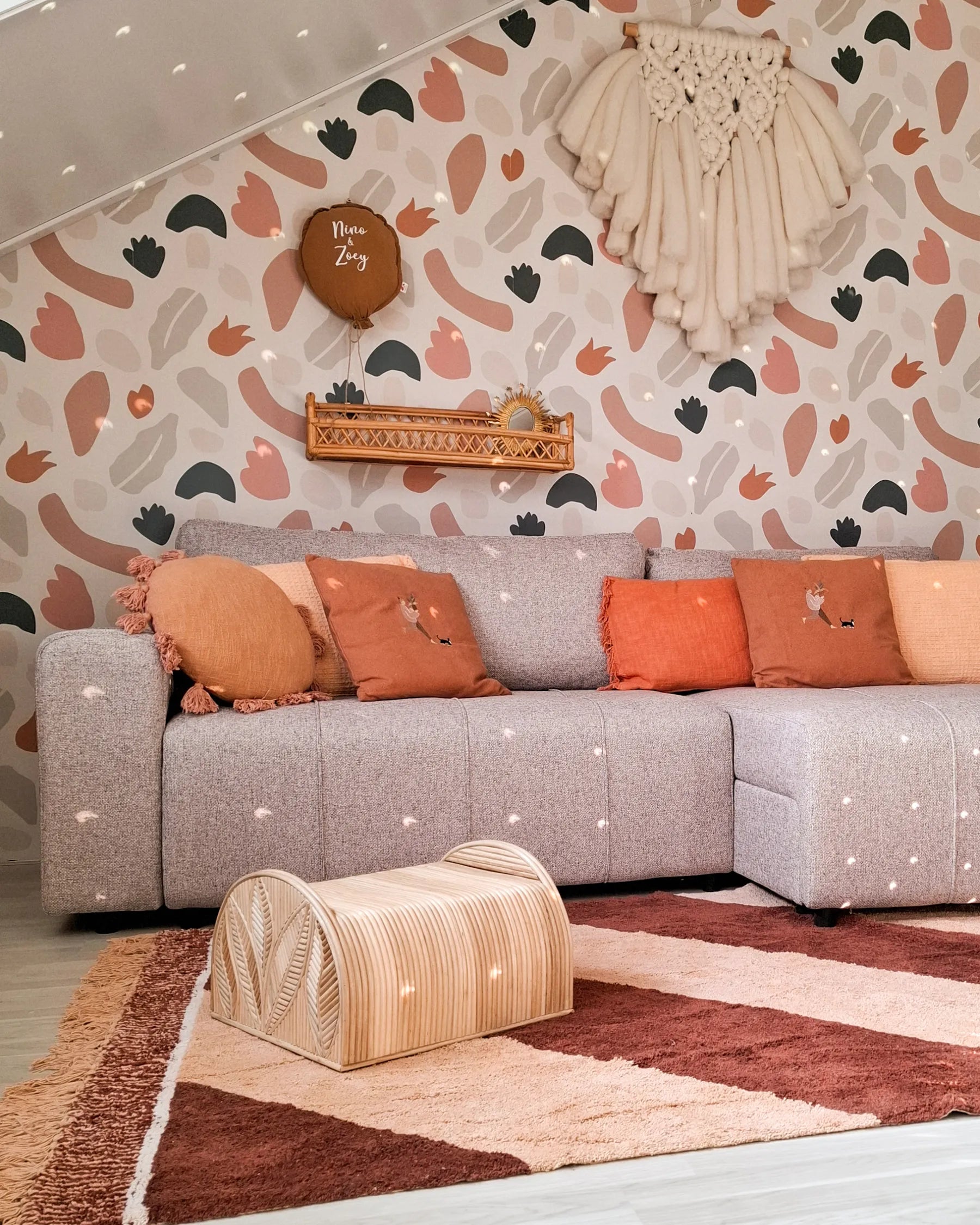 Set van 2 Sierkussens CushioBloom™ – 45 x 45 cm – Effenkleurig Oranje